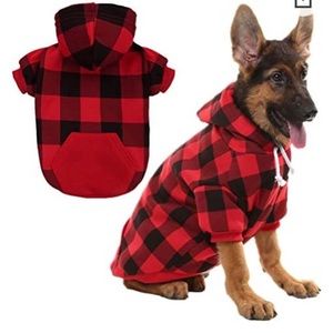 Large dog hoodie new plaid sweater clothes